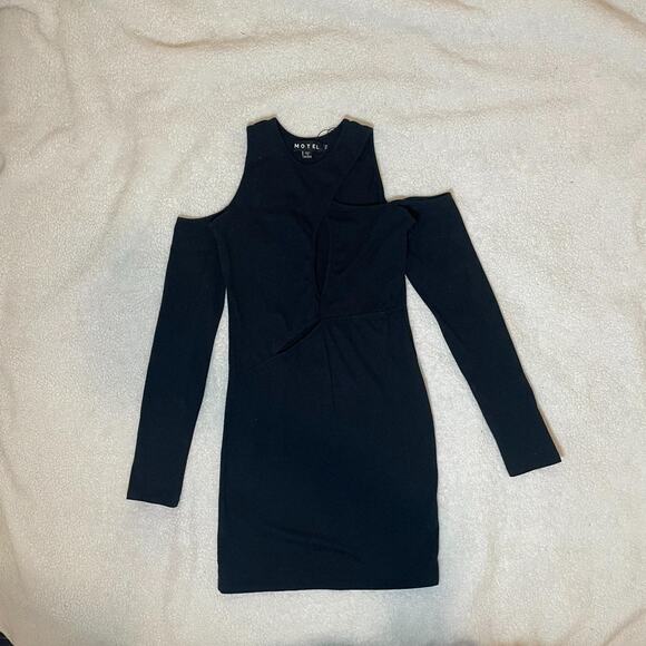 Black Off Shoulder Mini Dress - Picture 1 of 4